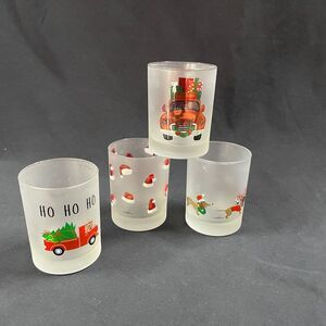 Culver LTD Set of 4 Christmas Mismatched Design Low Ball Cups
